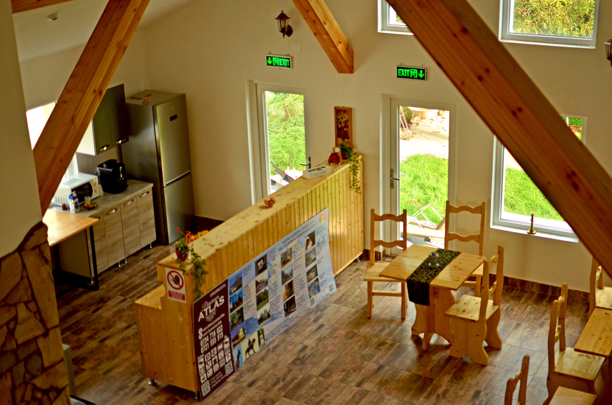 inside the guesthouse seen from the attic